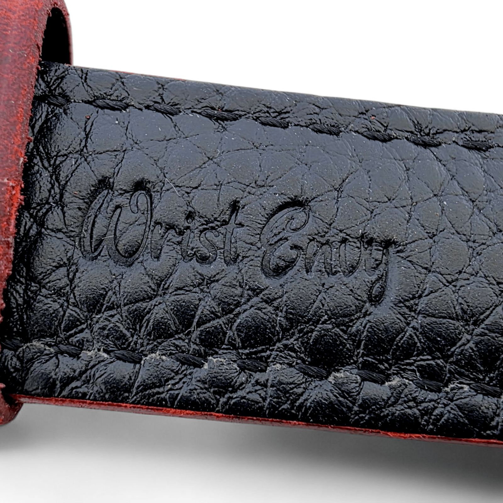 Vegetable Tanned Cracked Leather Watch Strap 20mm 22mm Red - Wrist Envy