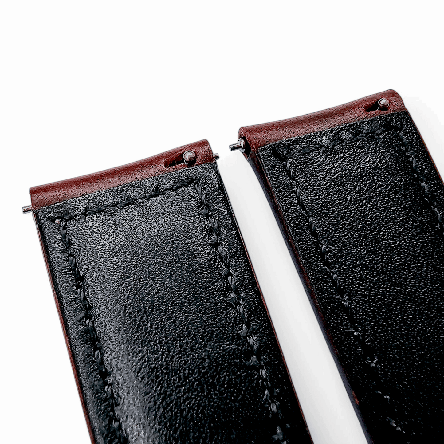 Vegetable Tanned Leather Watch Strap 20mm 22mm Burgundy - Wrist Envy
