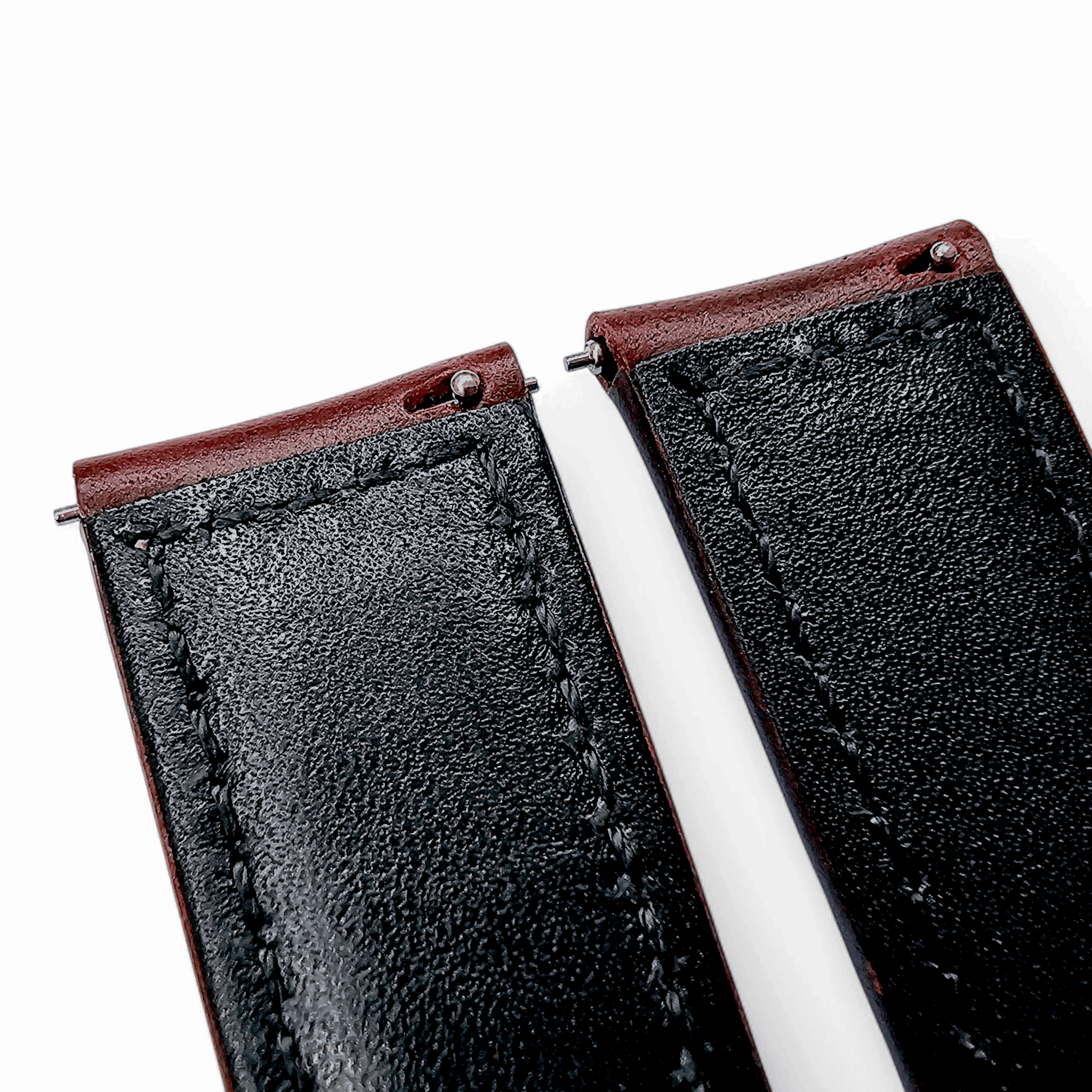 Vegetable Tanned Leather Watch Strap 20mm 22mm Burgundy - Wrist Envy