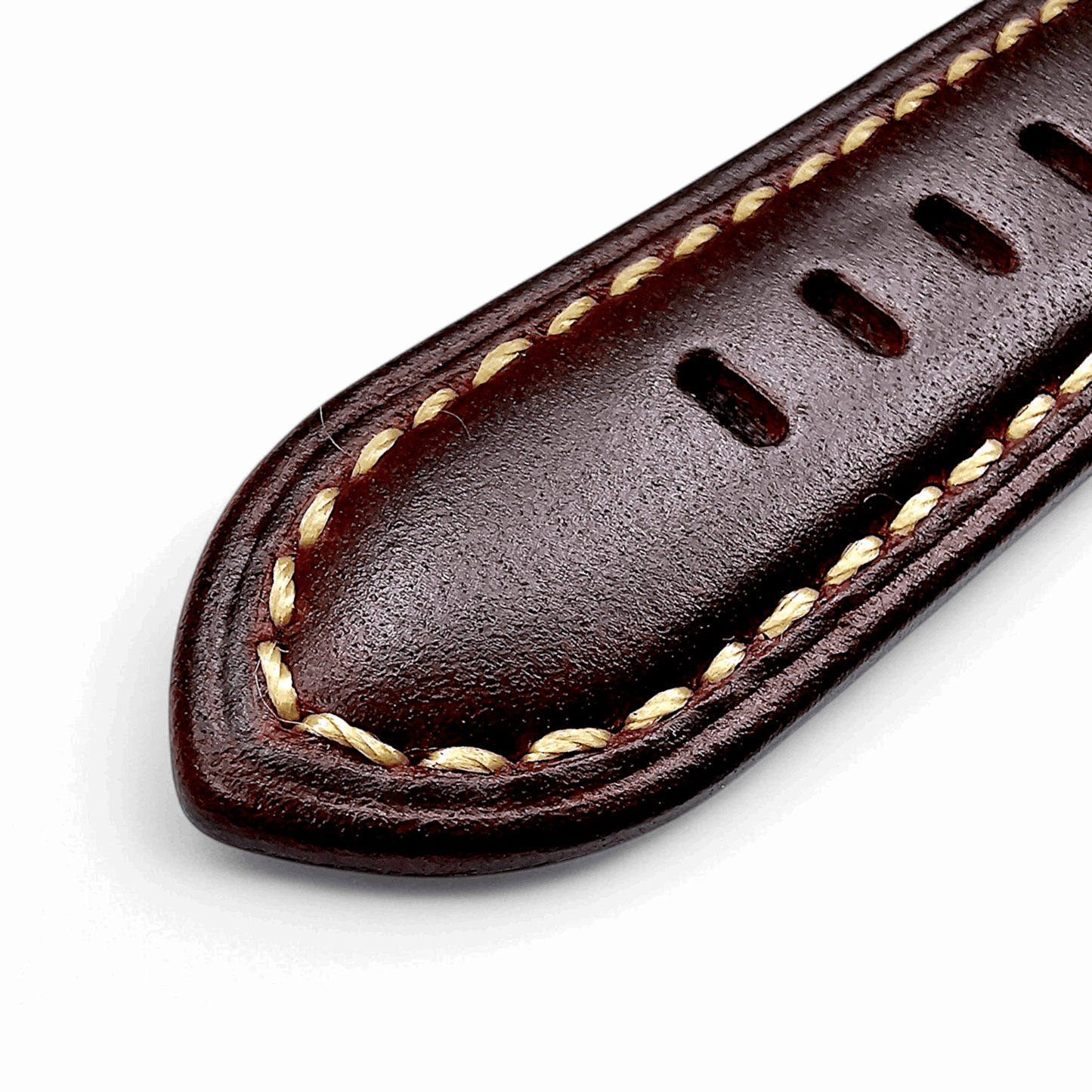 Vegetable Tanned Leather Watch Strap 20mm 22mm Burgundy - Wrist Envy