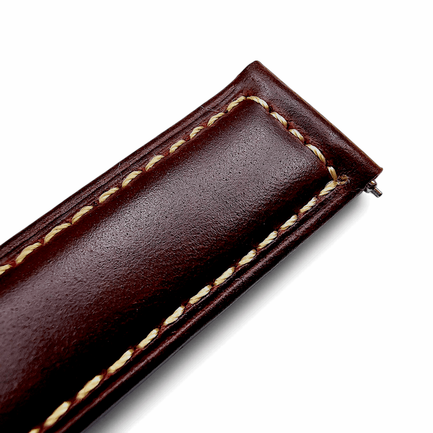 Vegetable Tanned Leather Watch Strap 20mm 22mm Burgundy - Wrist Envy