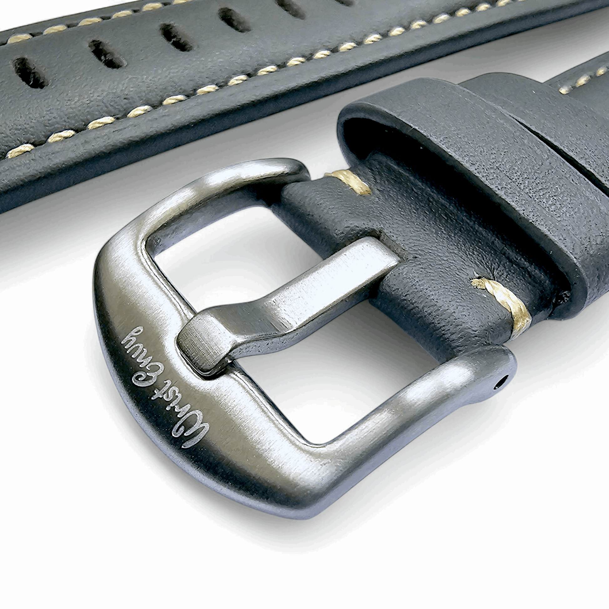 Vegetable Tanned Leather Watch Strap 20mm 22mm Pearl Grey - Wrist Envy