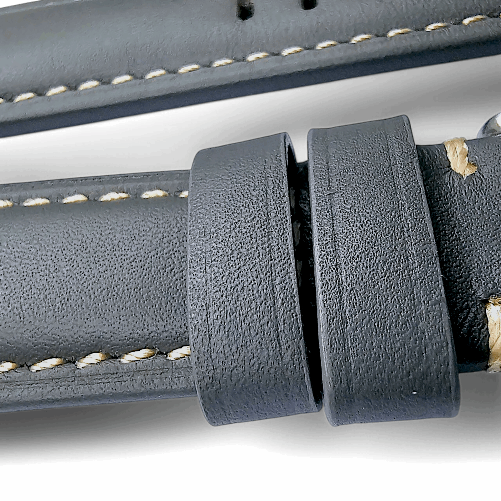 Vegetable Tanned Leather Watch Strap 20mm 22mm Pearl Grey - Wrist Envy