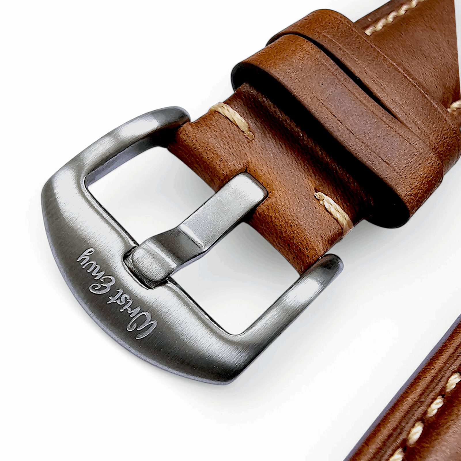 Vegetable Tanned Leather Watch Strap 20mm 22mm Tan Brown - Wrist Envy