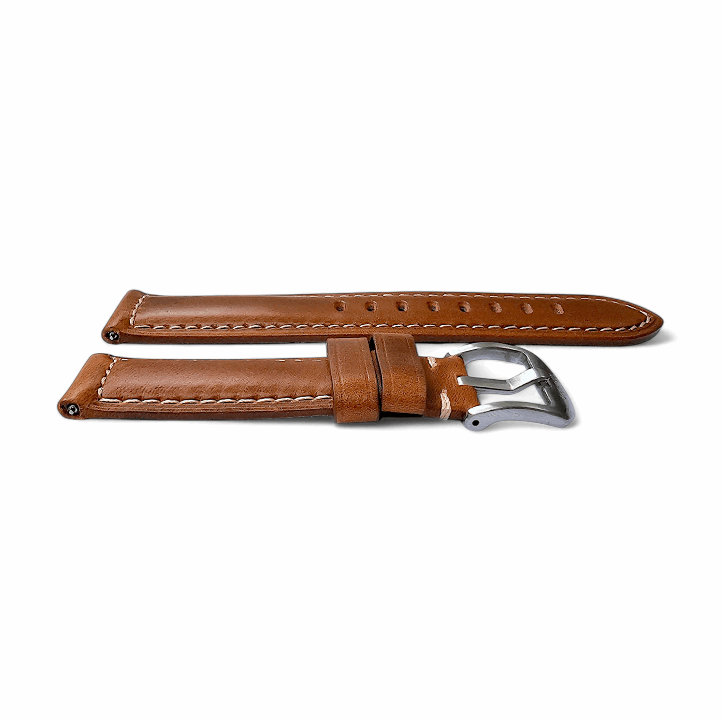 Vegetable Tanned Leather Watch Strap 20mm 22mm Tan Brown - Wrist Envy