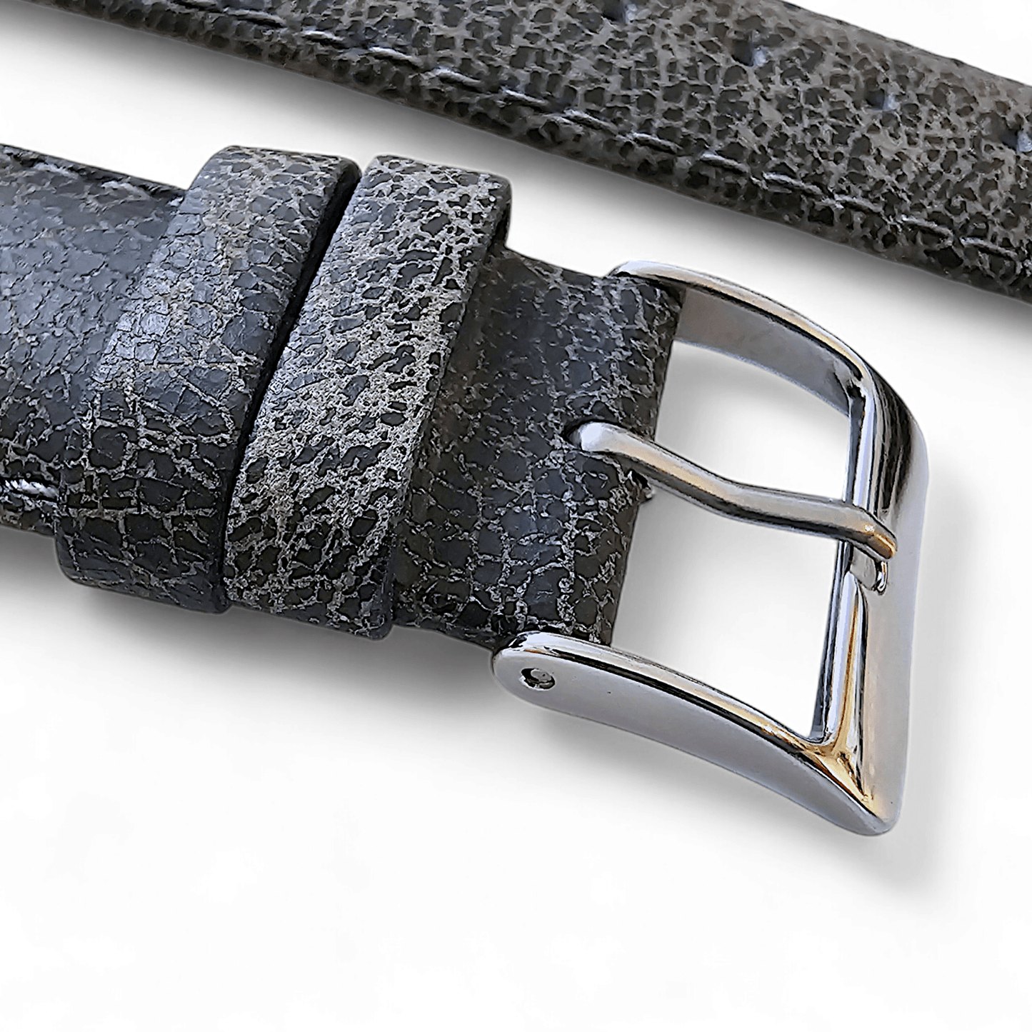 Vintage Leather Watch Strap 20mm Dark Grey - Wrist Envy