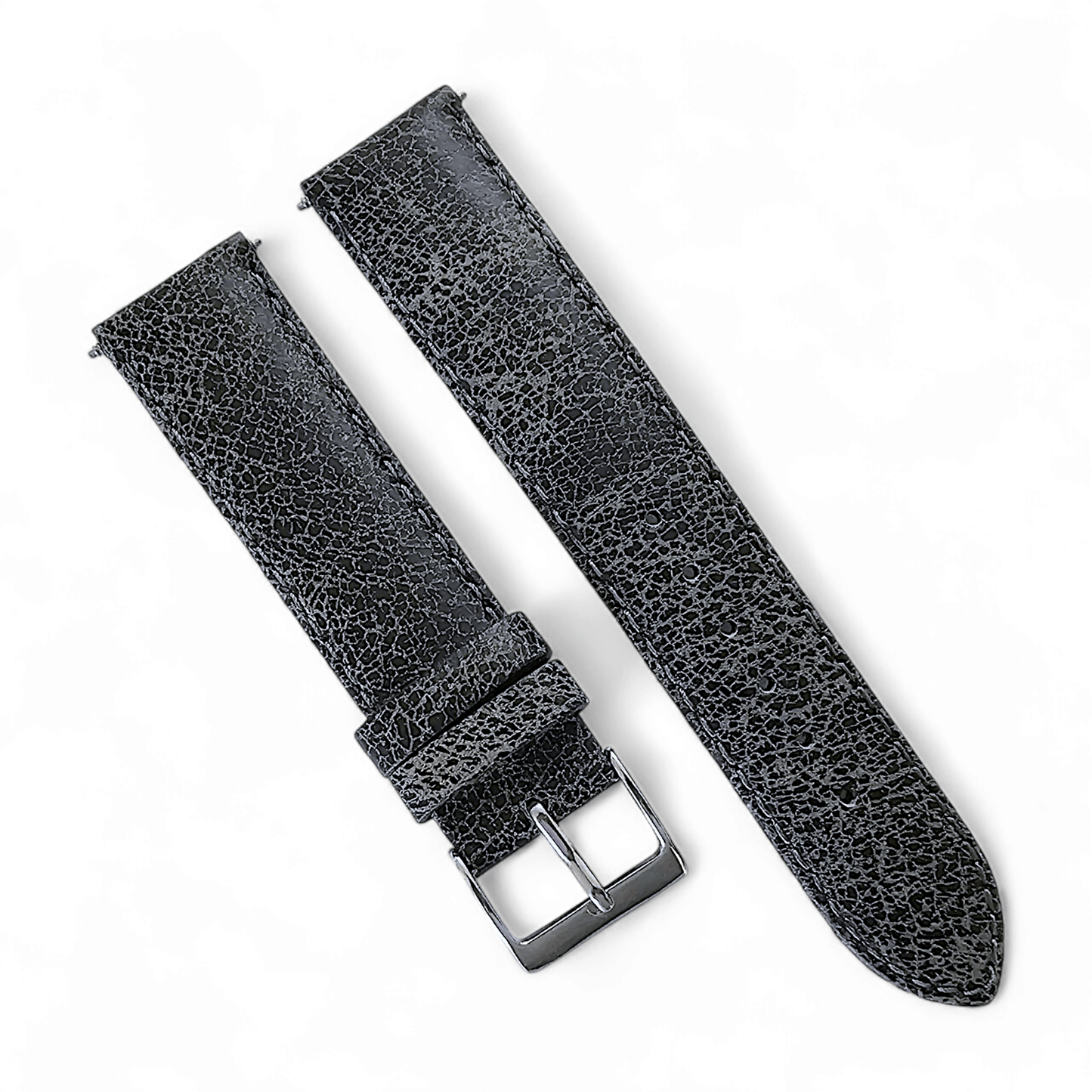 Vintage Leather Watch Strap 20mm Dark Grey - Wrist Envy