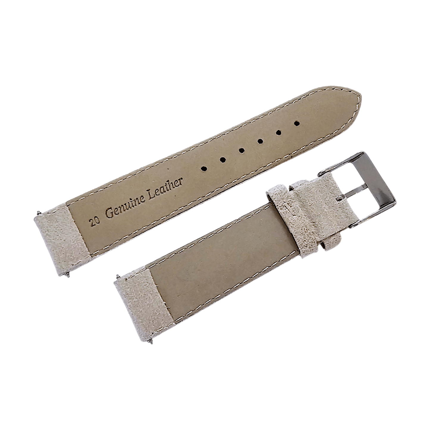 Vintage Leather Watch Strap 20mm Padded Cream - Wrist Envy