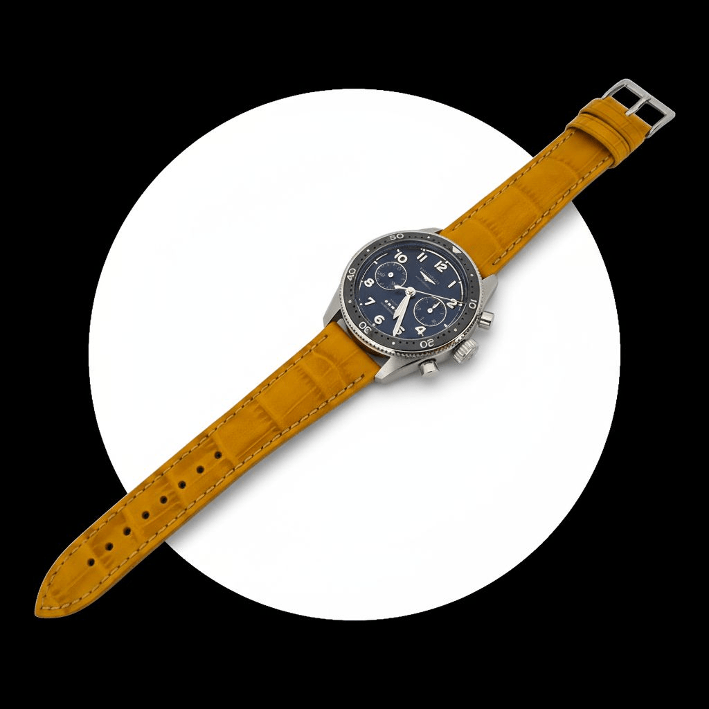 Wrist Envy Gator Print Italian Leather Watch Strap Band 20mm 22mm Quick Release - Wrist Envy