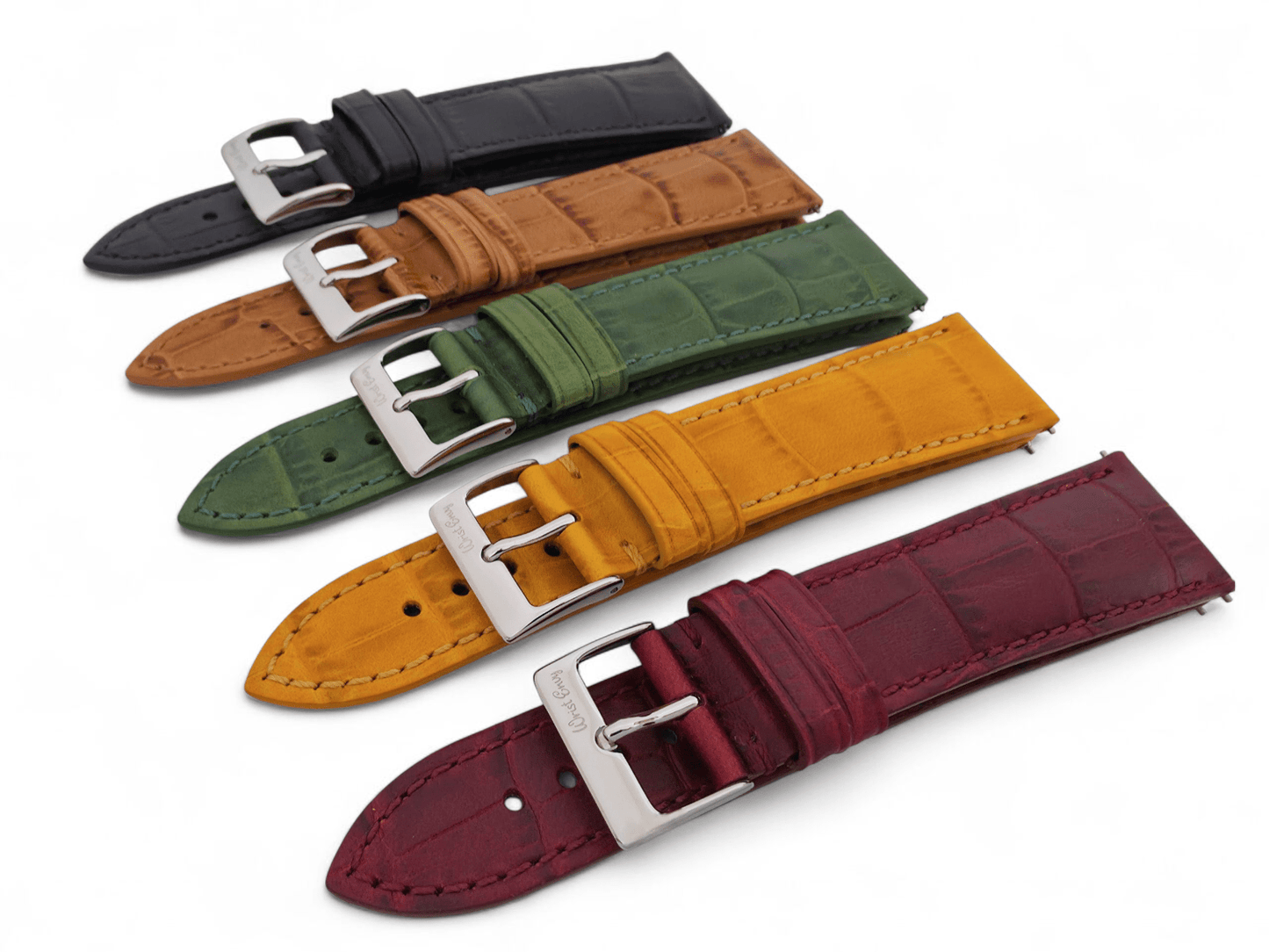 Wrist Envy Gator Print Italian Leather Watch Strap Band 20mm 22mm Quick Release - Wrist Envy