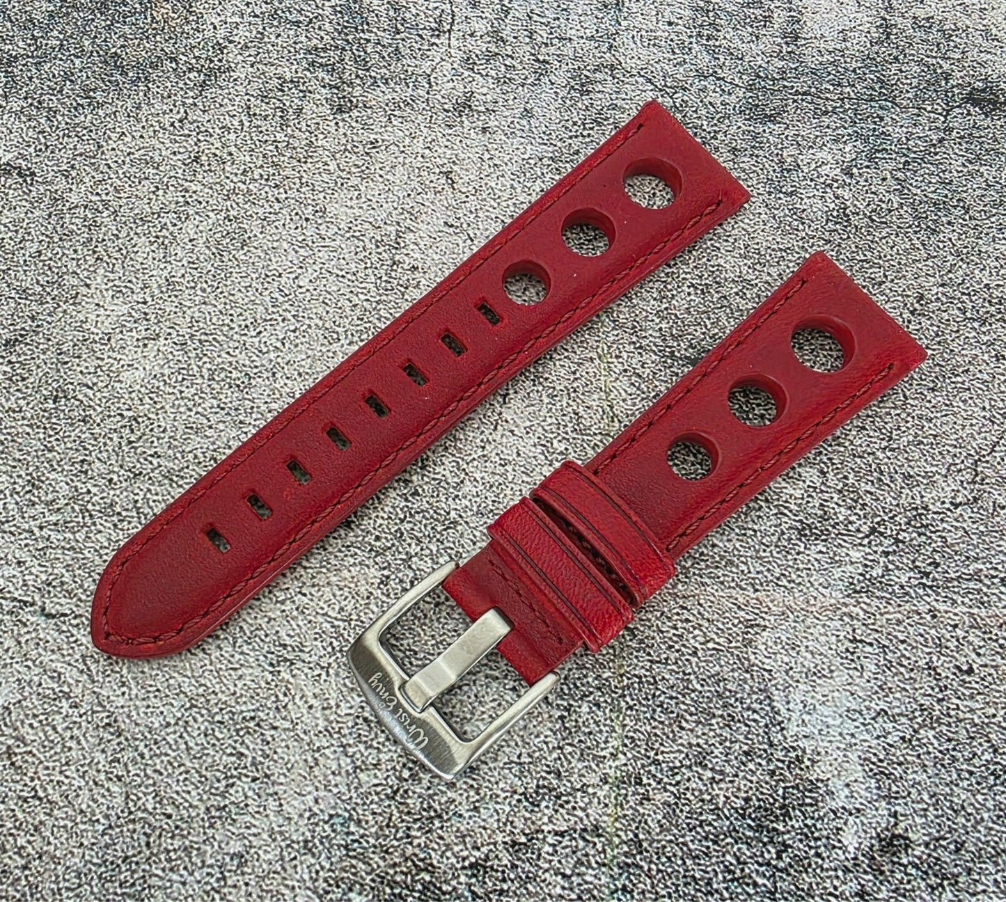 Wrist Envy Horween Leather Rally Racing Watch Strap Band Quick Release 20m 22mm - Wrist Envy