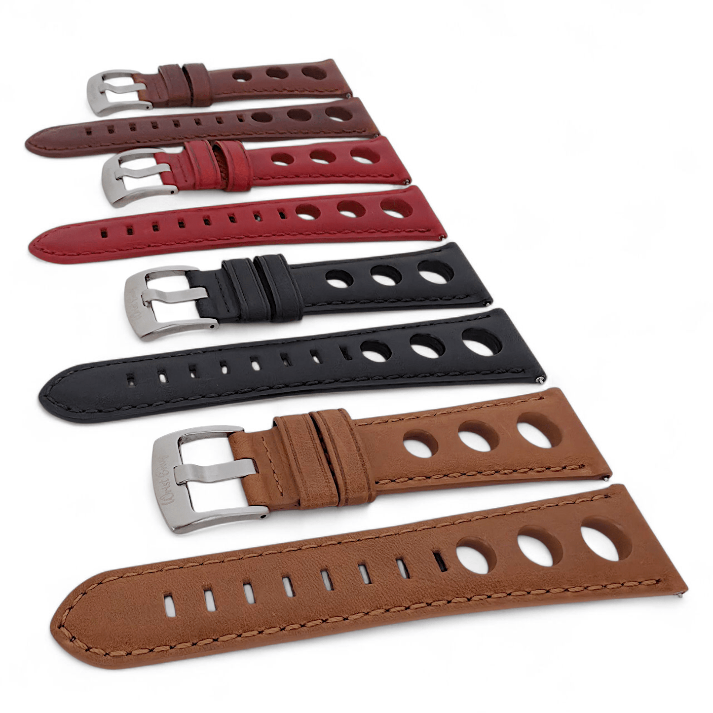 Wrist Envy Horween Leather Rally Racing Watch Strap Band Quick Release 20m 22mm - Wrist Envy