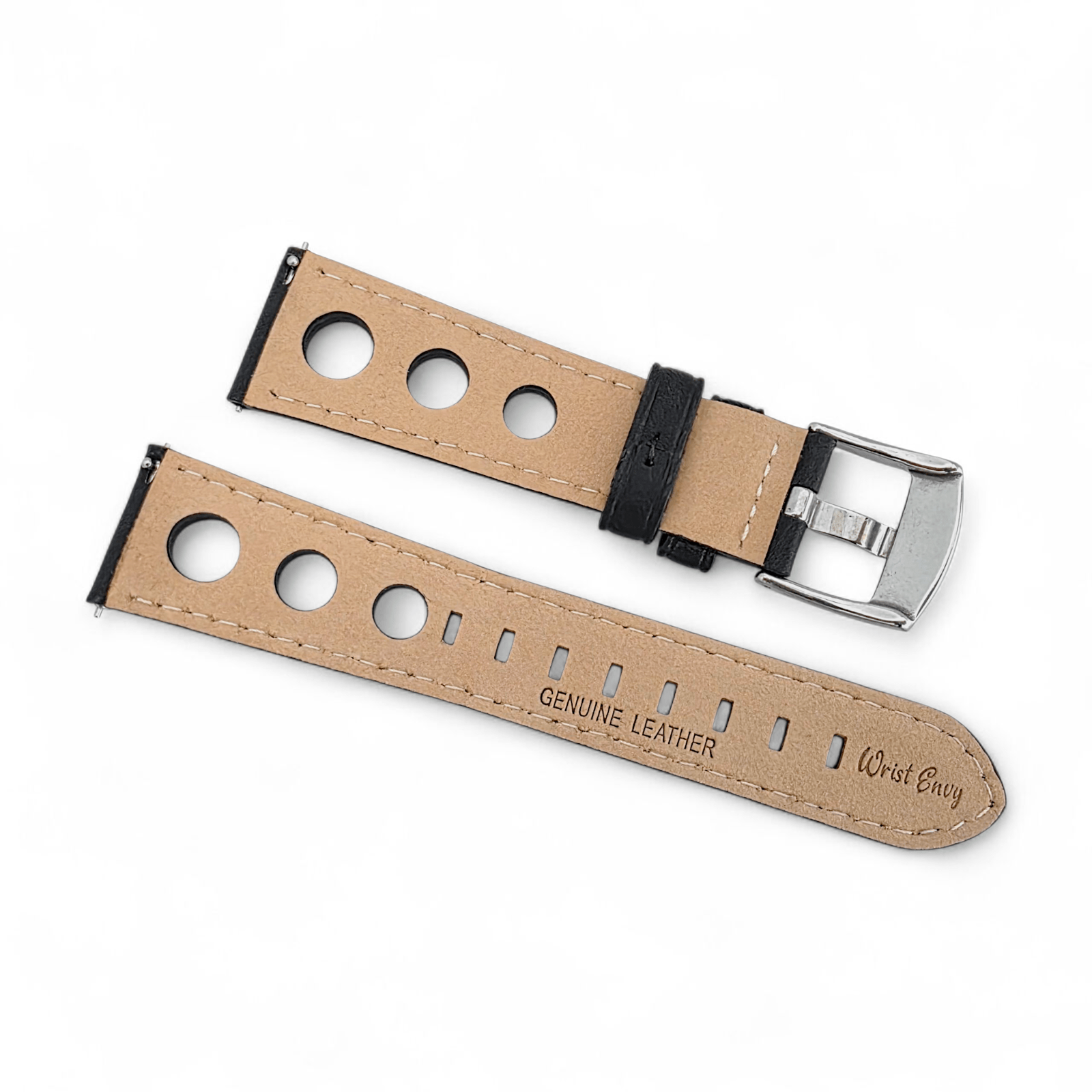 Wrist Envy Horween Leather Rally Racing Watch Strap Band Quick Release 20m 22mm - Wrist Envy