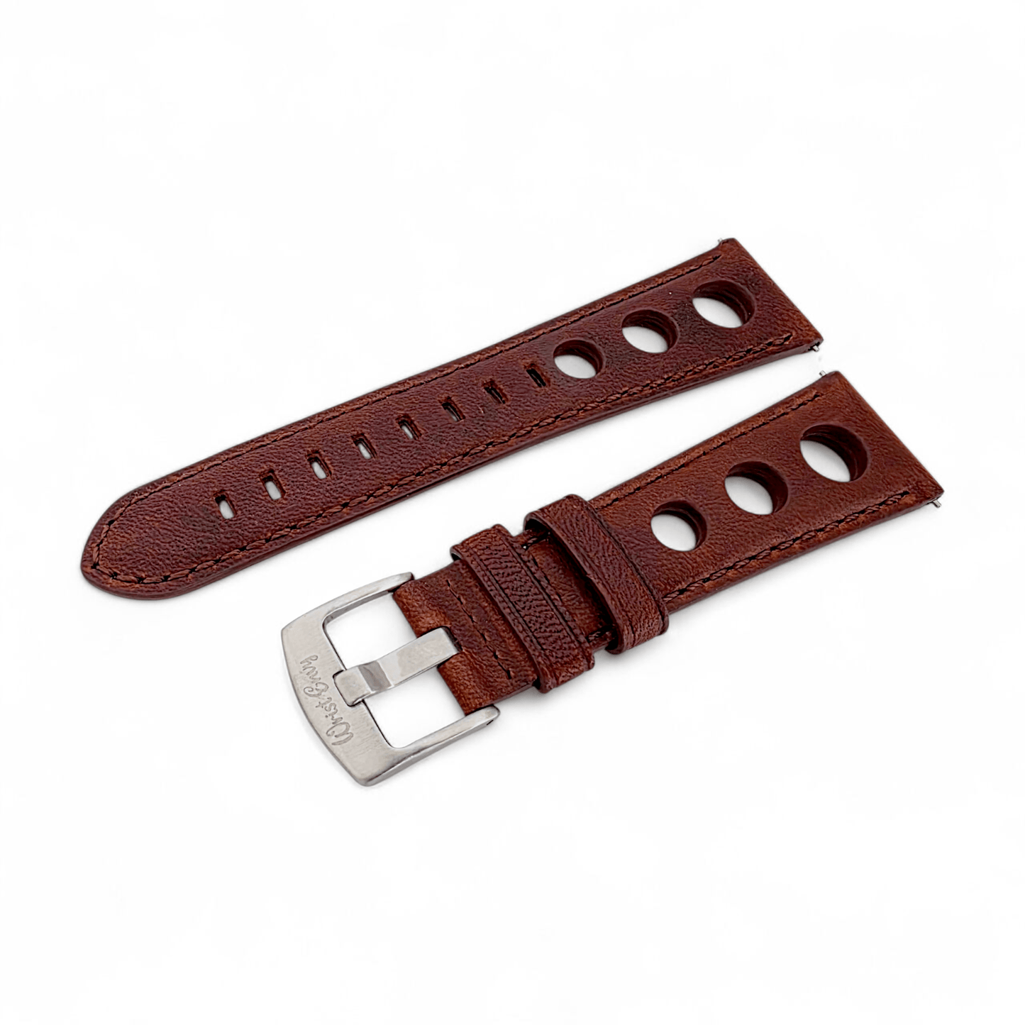 Wrist Envy Horween Leather Rally Racing Watch Strap Band Quick Release 20m 22mm - Wrist Envy