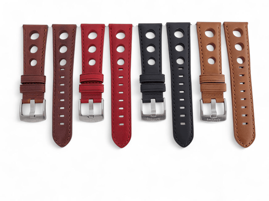 Wrist Envy Horween Leather Rally Racing Watch Strap Band Quick Release 20m 22mm - Wrist Envy