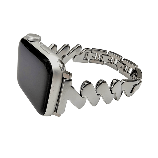 Zig Zag wave pattern bracelet for Apple Watch Strap Band Silver - Wrist Envy