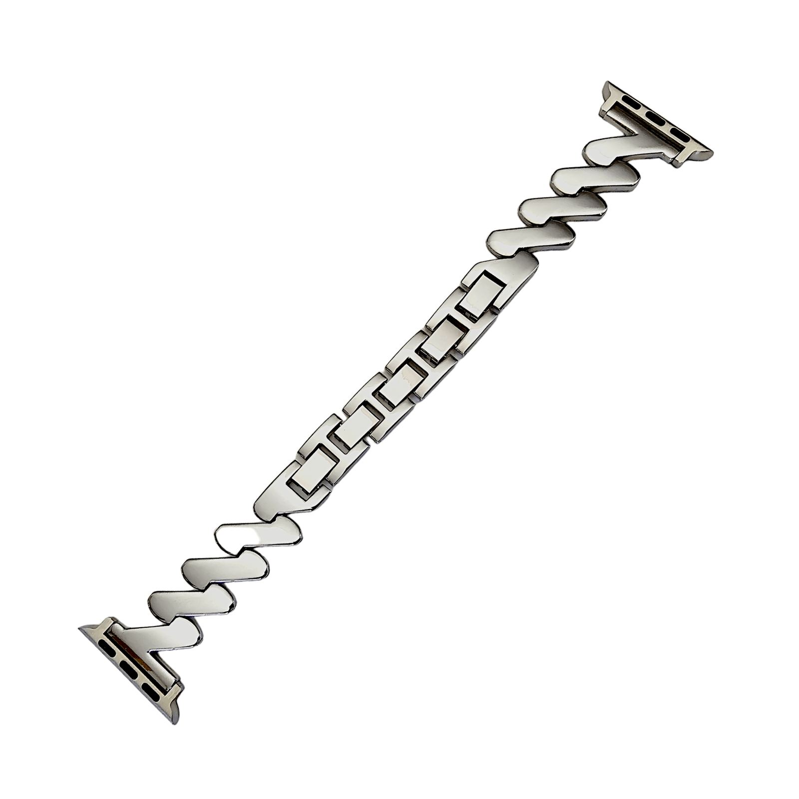 Zig Zag wave pattern bracelet for Apple Watch Strap Band Silver - Wrist Envy