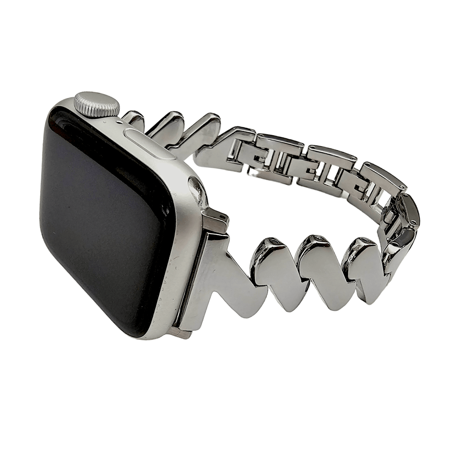 Zig Zag wave pattern bracelet for Apple Watch Strap Band Silver - Wrist Envy
