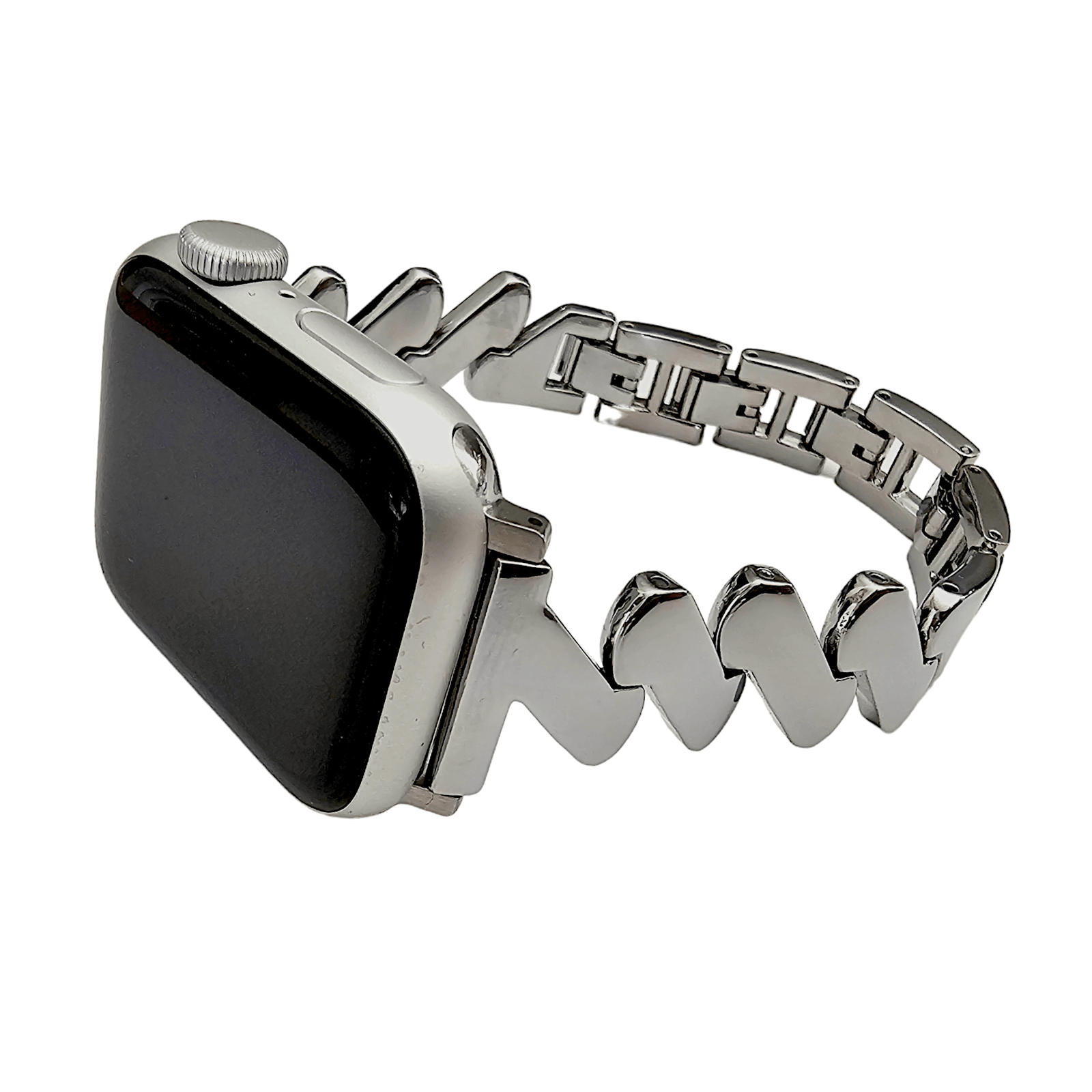 Zig Zag wave pattern bracelet for Apple Watch Strap Band Silver - Wrist Envy