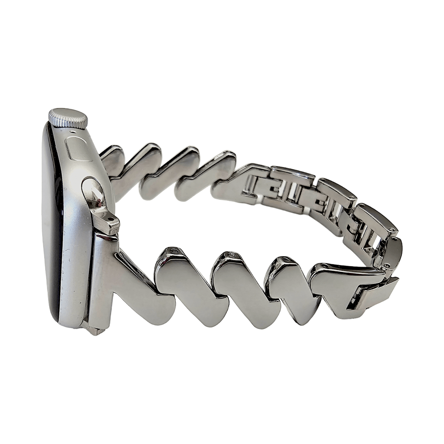Zig Zag wave pattern bracelet for Apple Watch Strap Band Silver - Wrist Envy