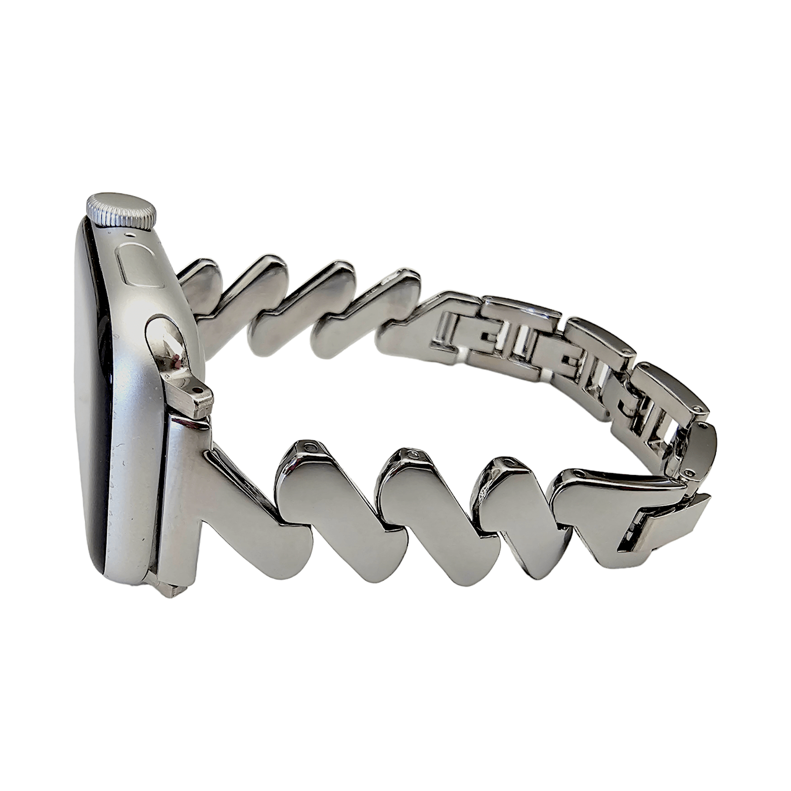 Zig Zag wave pattern bracelet for Apple Watch Strap Band Silver - Wrist Envy