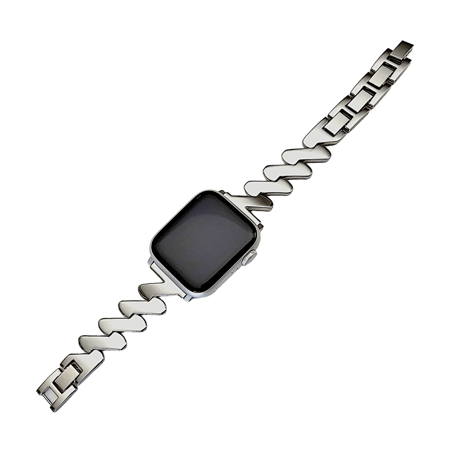 Zig Zag wave pattern bracelet for Apple Watch Strap Band Silver - Wrist Envy