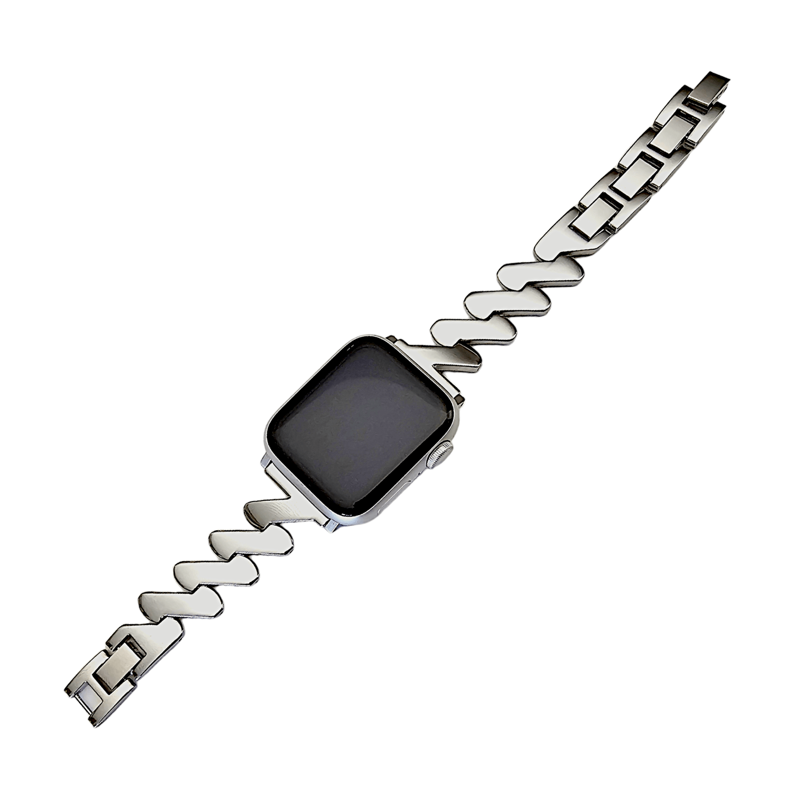 Zig Zag wave pattern bracelet for Apple Watch Strap Band Silver - Wrist Envy