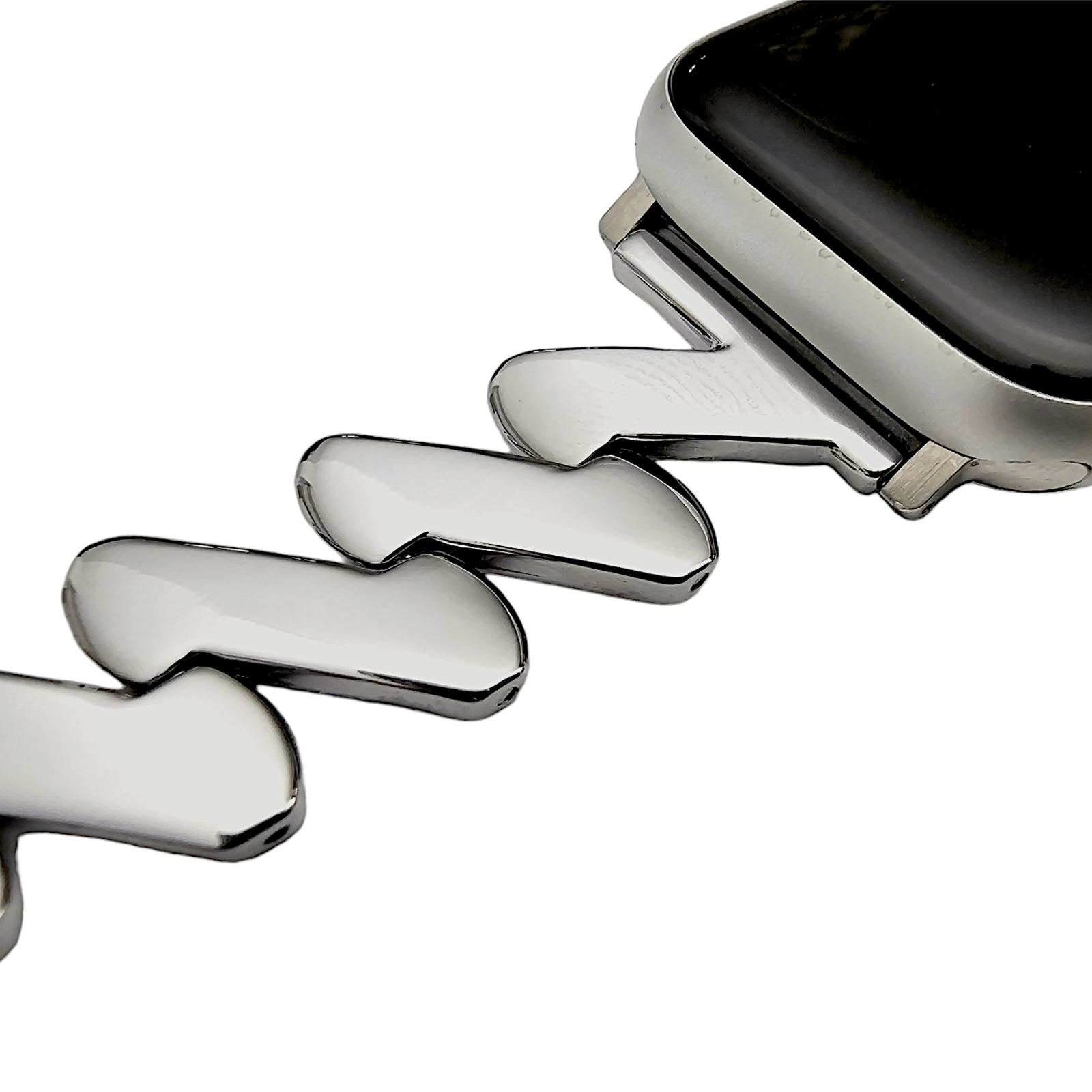 Zig Zag wave pattern bracelet for Apple Watch Strap Band Silver - Wrist Envy