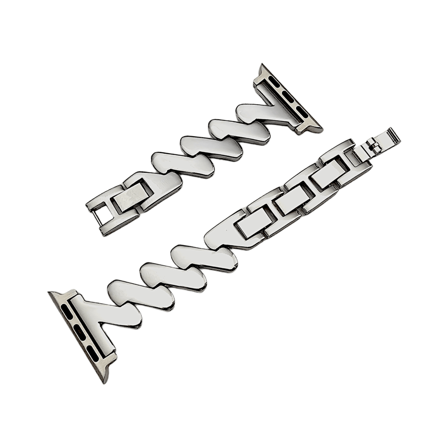 Zig Zag wave pattern bracelet for Apple Watch Strap Band Silver - Wrist Envy