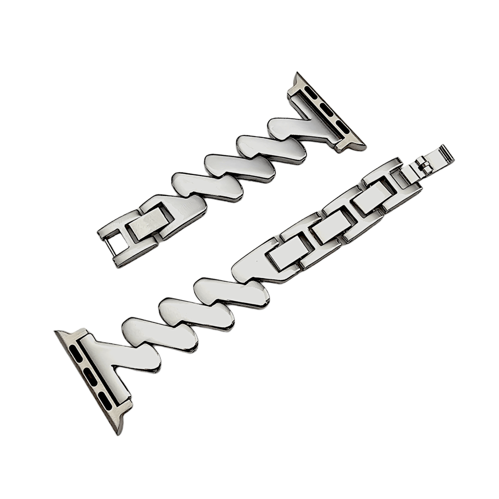 Zig Zag wave pattern bracelet for Apple Watch Strap Band Silver - Wrist Envy