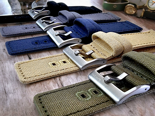 Canvas watch straps for field watches