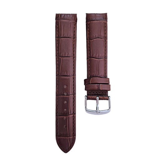 Curved Ends Leather Watch Strap 18mm 20mm 22mm 24mm Smooth and Crocodile Grain