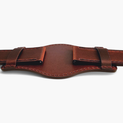 Horween Leather Bund Watch Strap Band Custom Handmade Military Cuff 20mm 22mm UK