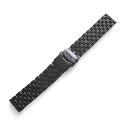 Solid Stainless Steel Watch Strap Band Bracelet Heavy Black PVD 20mm 22mm Mens