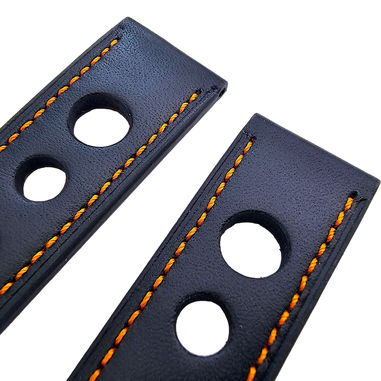 Premium Leather Rally Racing Watch Strap Band 18 20 22 24 mm Black Red Orange UK