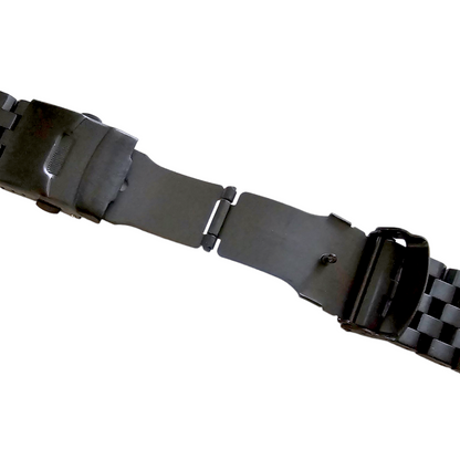 Solid Stainless Steel Watch Strap Band Bracelet Heavy Black PVD 20mm 22mm Mens