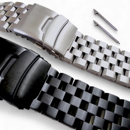 Solid Stainless Steel Watch Strap Band Bracelet Heavy Black PVD 20mm 22mm Mens
