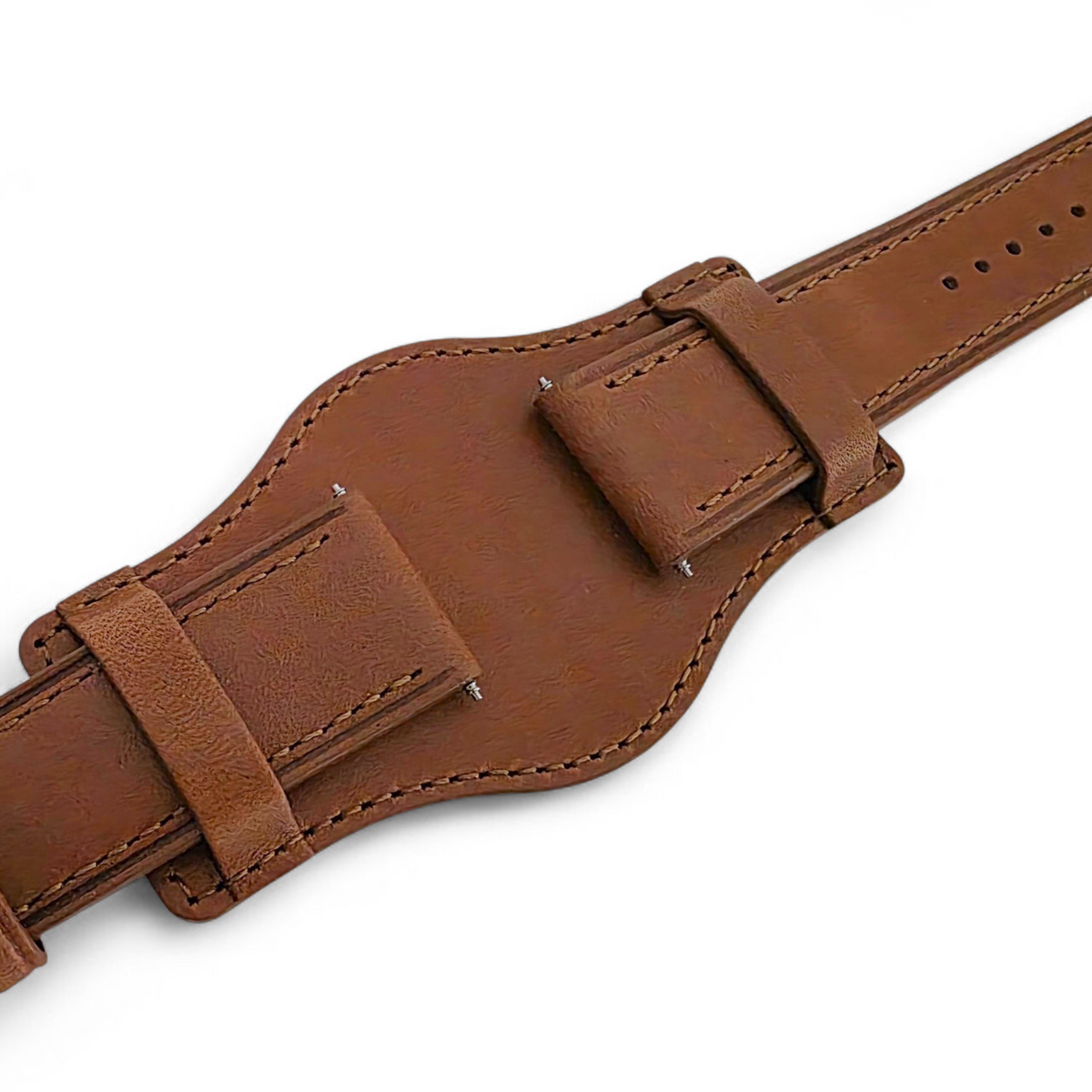Horween Leather Bund Watch Strap Band Custom Handmade Military Cuff 20mm 22mm UK