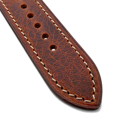 Genuine Full Grain Leather Badalassi Carlo Rally Watch Strap 20mm 22mm Dark Brown