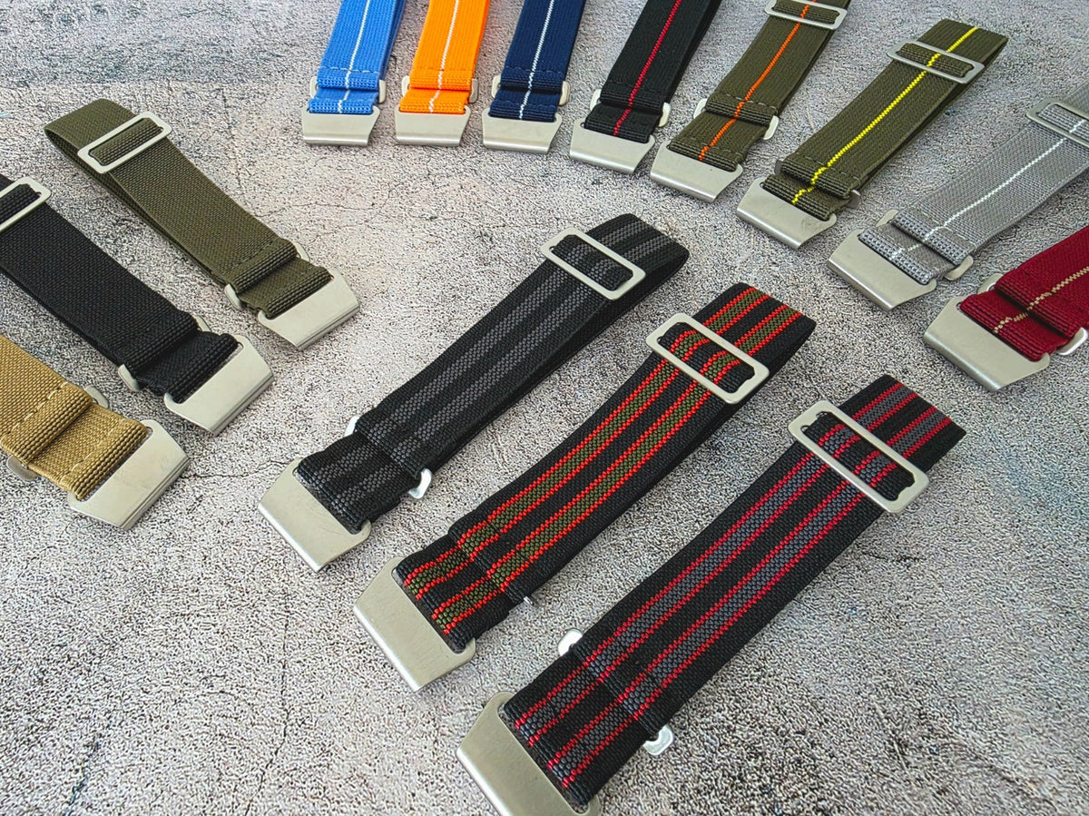 Premium Elastic Nylon French Marine Nationale Watch Strap 18mm 20mm 22mm