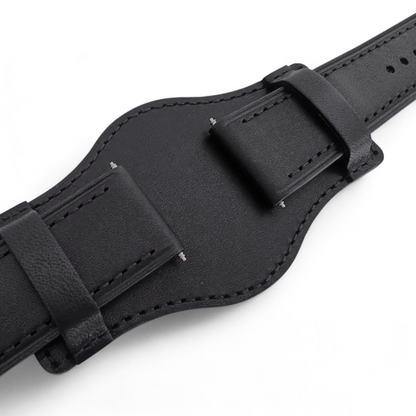 Horween Leather Bund Watch Strap Band Custom Handmade Military Cuff 20mm 22mm UK