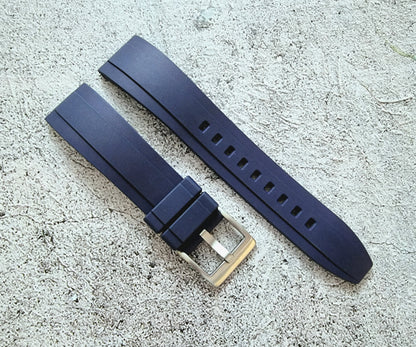 FKM Rubber Divers Watch Strap Band 20mm 22mm 24mm Blue