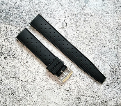 FKM Rubber Tropical Divers High Quality Watch Strap Band 18mm 20mm 22mm Black