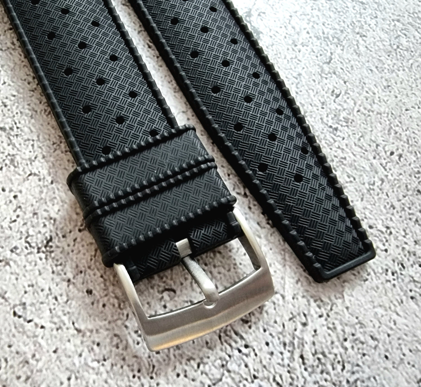 FKM Rubber Tropical Divers High Quality Watch Strap Band 18mm 20mm 22mm Black