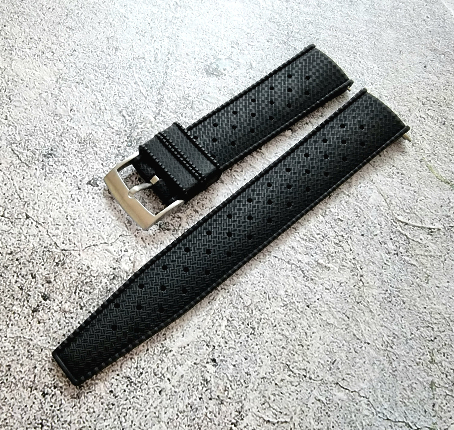 FKM Rubber Tropical Divers High Quality Watch Strap Band 18mm 20mm 22mm Black