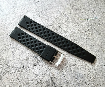 FKM Rubber Tropical Divers High Quality Watch Strap Band 18mm 20mm 22mm Black