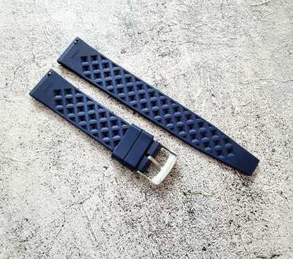 FKM Rubber Tropical Divers High Quality Watch Strap Band 18mm 20mm 22mm Blue