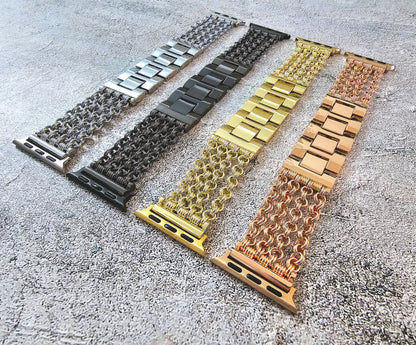 Chain Mail Stainless Steel Apple Watch Strap Gold