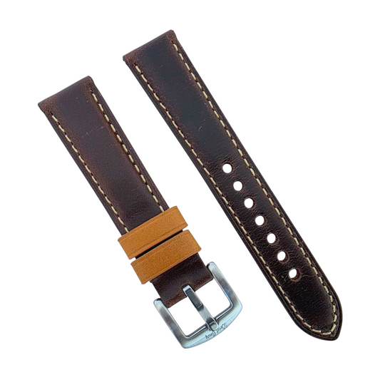 Padded Calf Skin Leather Watch Strap 20mm 22mm Brown