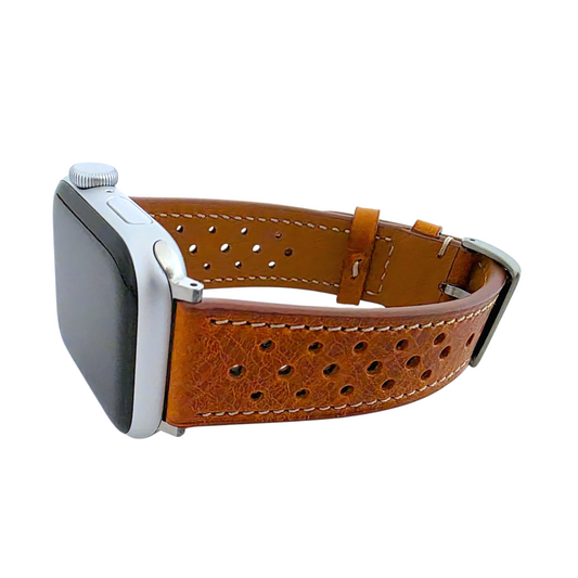 Badalassi Carlo Full Grain Leather Strap For Apple Watch